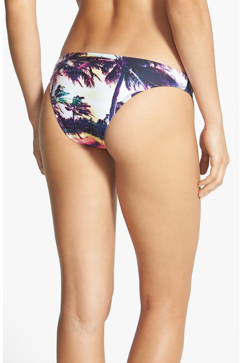 'Sunset Stripes' Surfer Bikini Bottoms, Alternate, color, TRUE BLACK SUNSET STRIPES