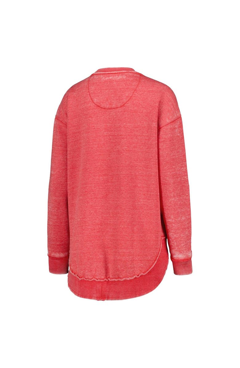 PRESSBOX Women's Pressbox Scarlet Ohio State Buckeyes Vintage Wash Pullover Sweatshirt, Alternate, color, 