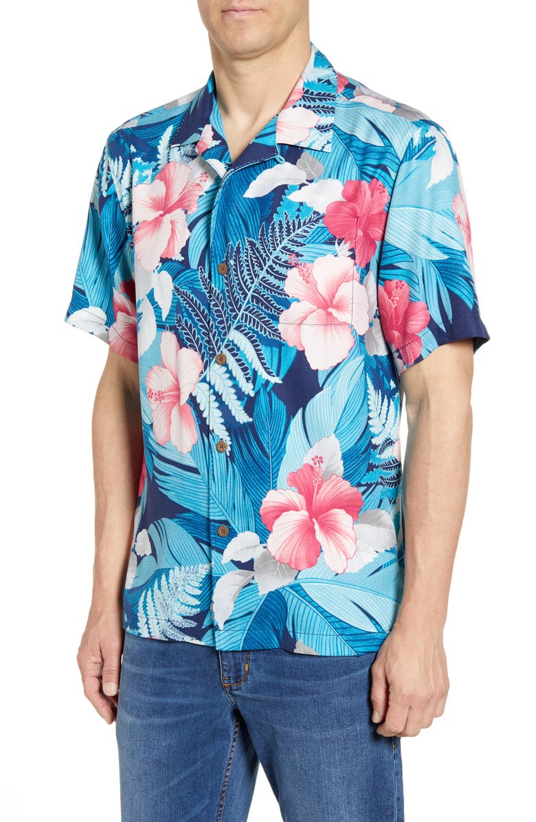 Tommy Bahama Hibiscus Hues Silk Shirt, Main, color,