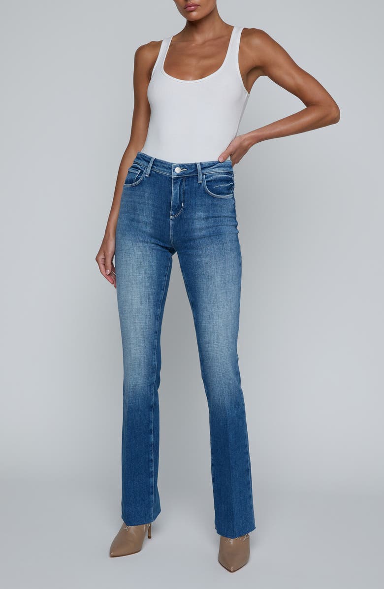 L'AGENCE Ruth Raw Hem Straight Leg Jeans, Alternate, color, Castro