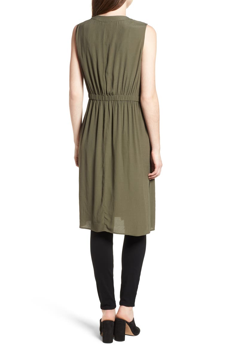 Ruched Back Vest, Alternate, color, OLIVE SARMA