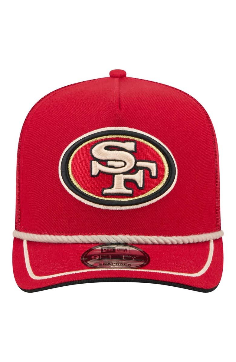 New Era Men's New Era Scarlet San Francisco 49ers Vintage Team Rope A-Frame Trucker 9FIFTY Snapback Hat, Alternate, color, Scarlet