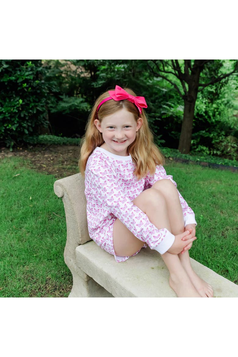 Stella Girls' Sweatshirt Short Set, Alternate, color, Cartie Butterflies