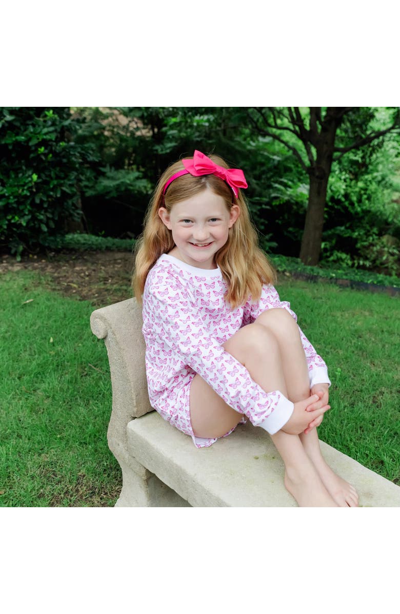 Lila and Hayes Stella Girls' Sweatshirt Short Set, Alternate, color, Cartie Butterflies