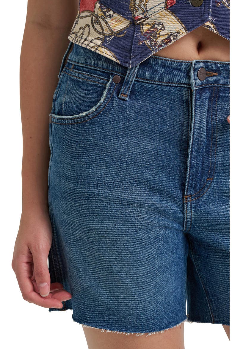 Cowboy High Waist Denim Cutoff Shorts, Alternate, color, SUMMER HAZE