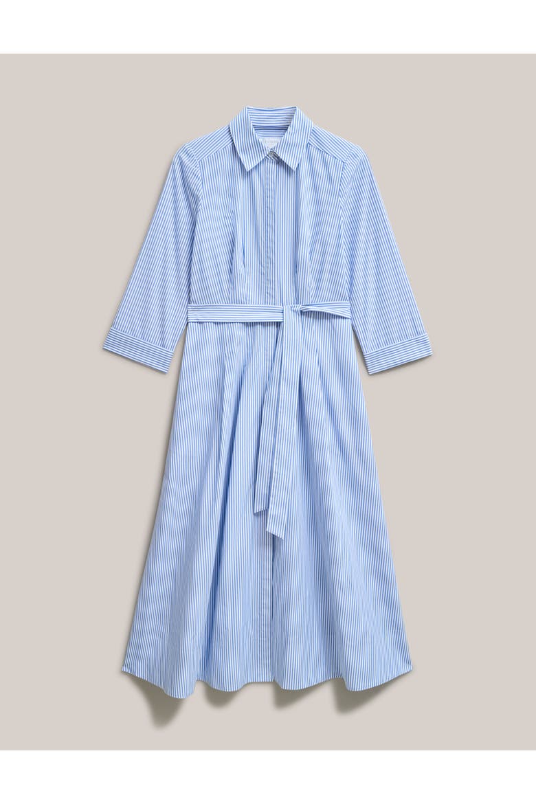 Jane Belted Midi Shirt Dress, Alternate, color, Blue Ivory