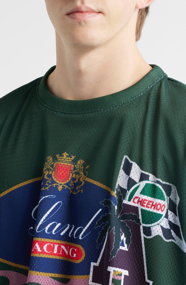 Island Avenue Island Racing Mesh Graphic T-Shirt, Alternate, color, Green