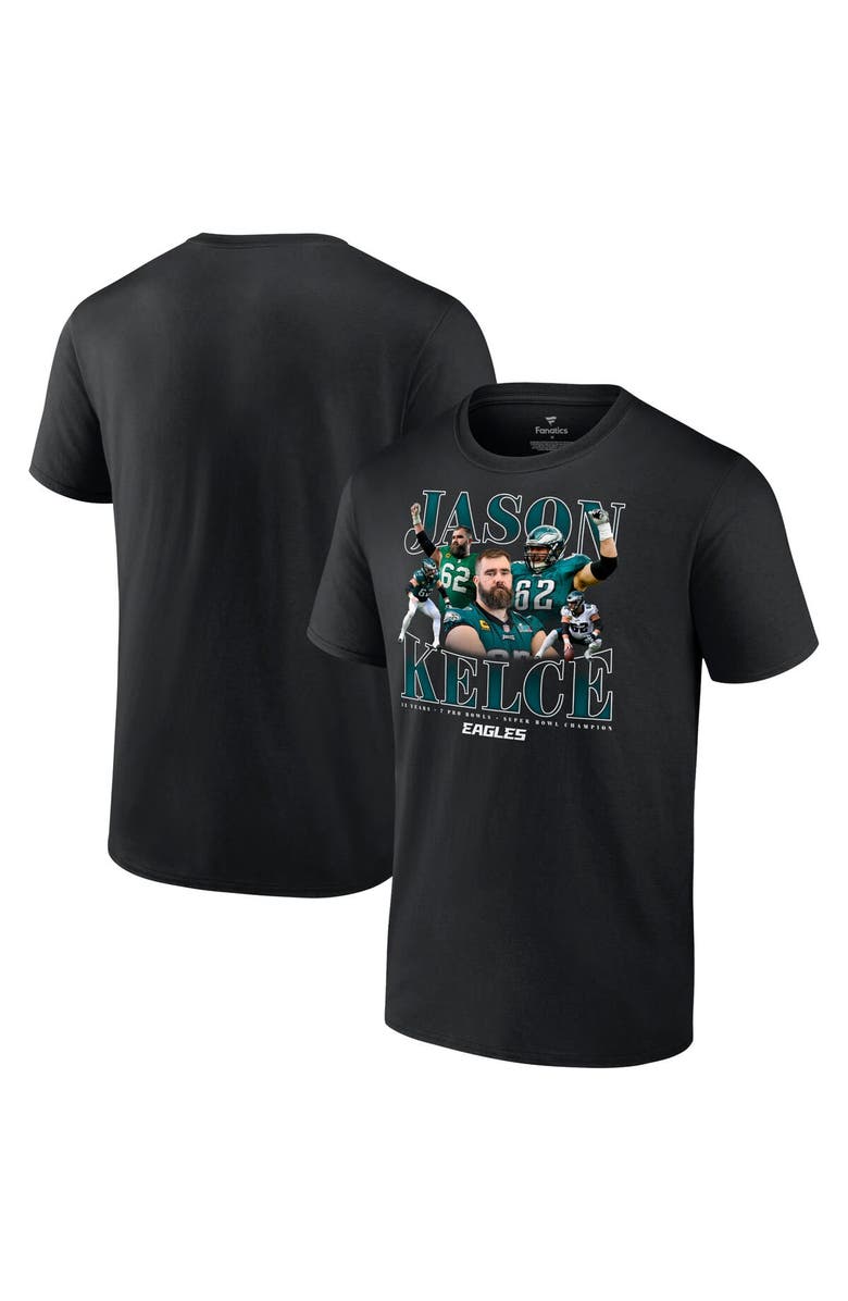 FANATICS Men's Fanatics Jason Kelce Black Philadelphia Eagles Retirement T-Shirt, Main, color, Black