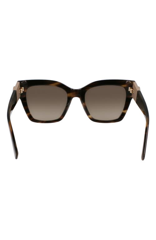 Longchamp Medallion 52mm Modified Rectangular Sunglasses In Striped Green