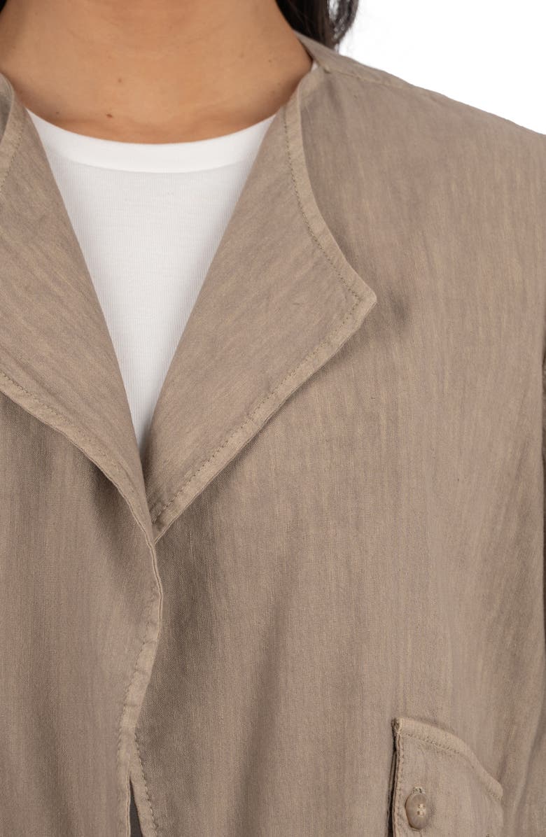 KUT from the Kloth Karie Open Front Linen Blend Jacket, Alternate, color, Khaki