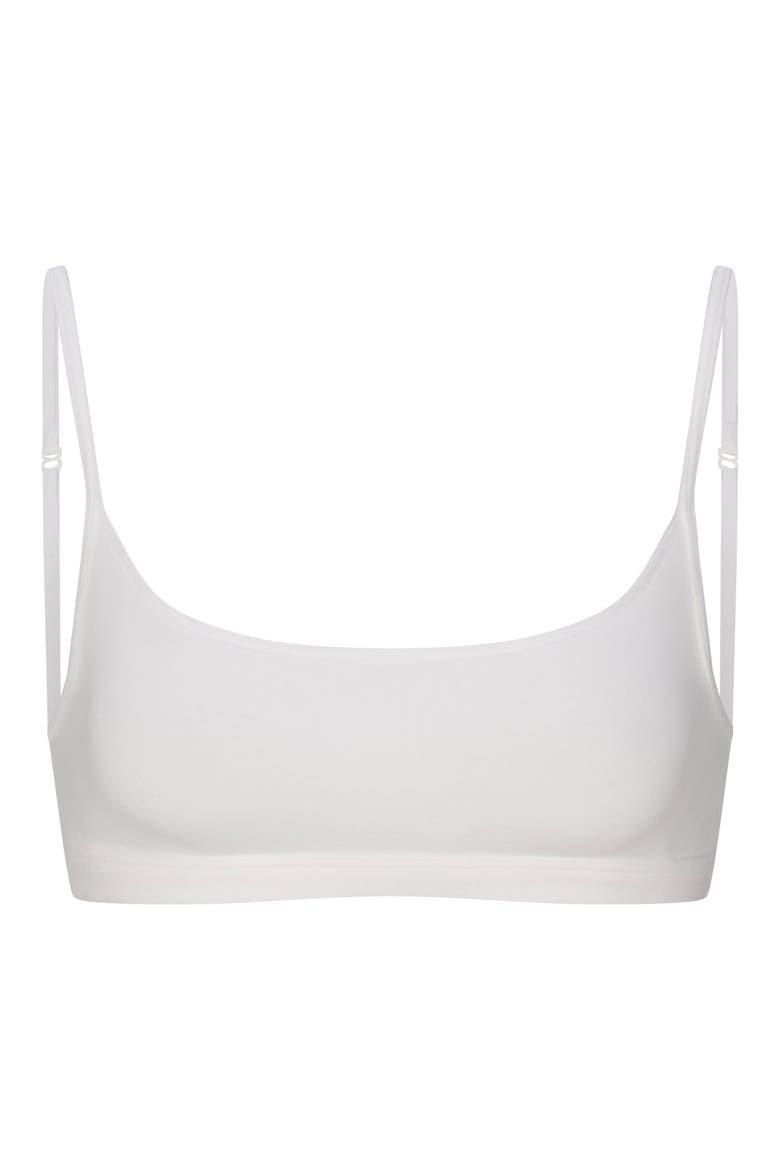 Everyday Cotton Scoop Bralette, Alternate, color, SNOW