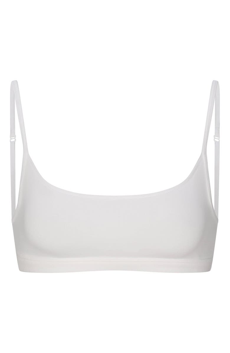 SKIMS Everyday Cotton Scoop Bralette, Alternate, color, Snow