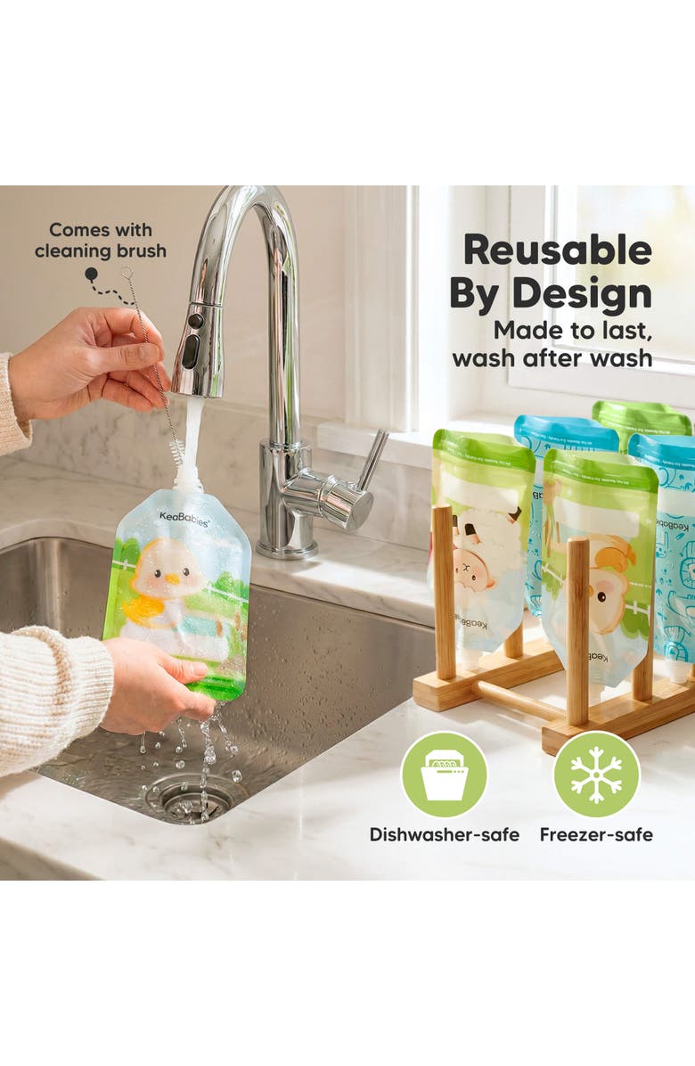 KeaBabies 12-Pack Prep Reusable Food Pouches, Alternate, color, Little Zoo
