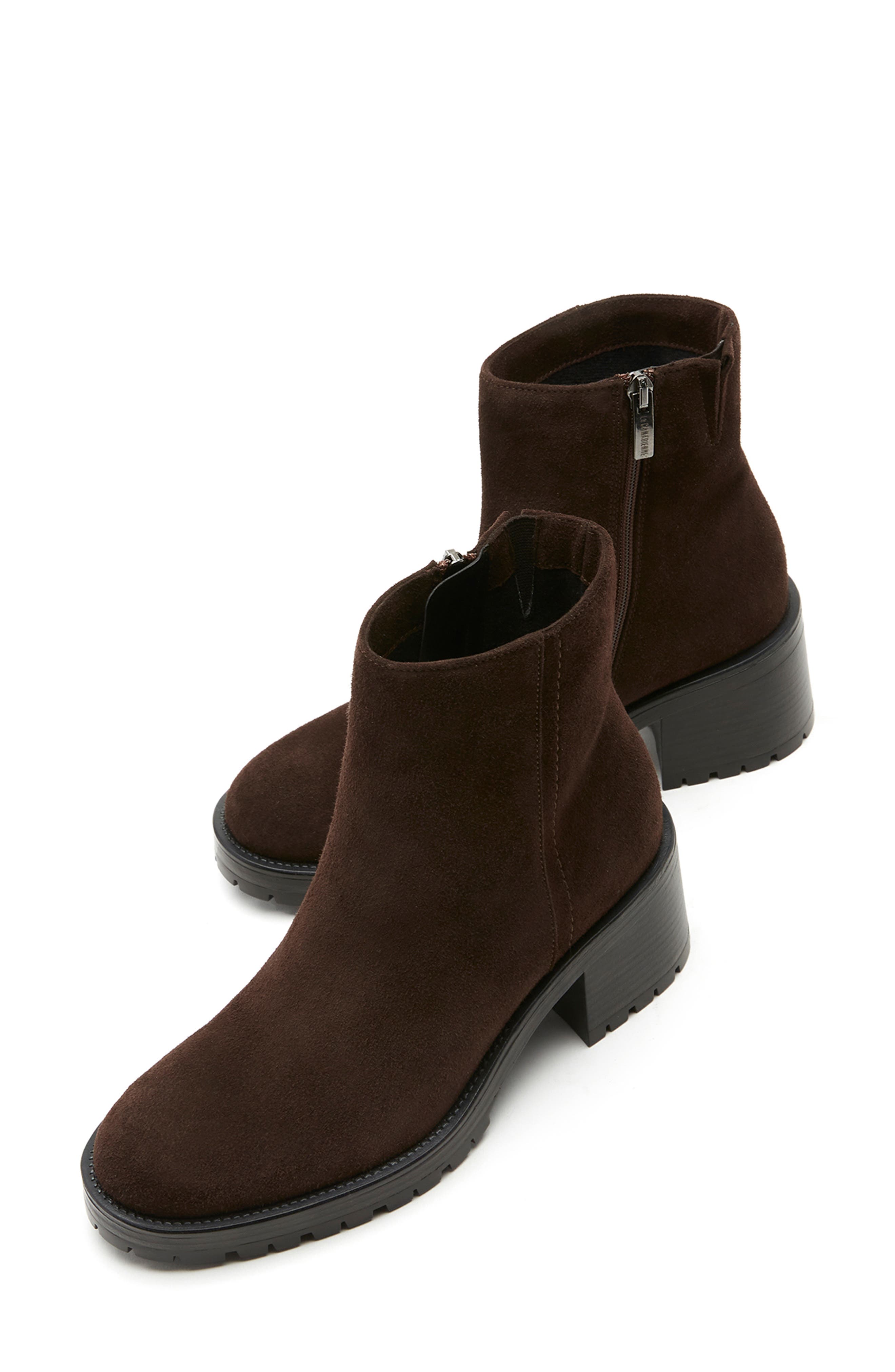 La Canadienne Weave Waterproof Suede Boot, Alternate, color, Brunette