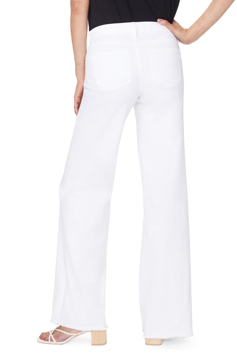 Teresa High Waist Fray Hem Wide Leg Trouser Jeans, Alternate, color, OPTIC WHITE
