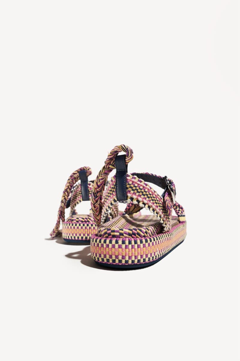 Carolina Braided Lace Up Platform Sandal, Alternate, color, Isle