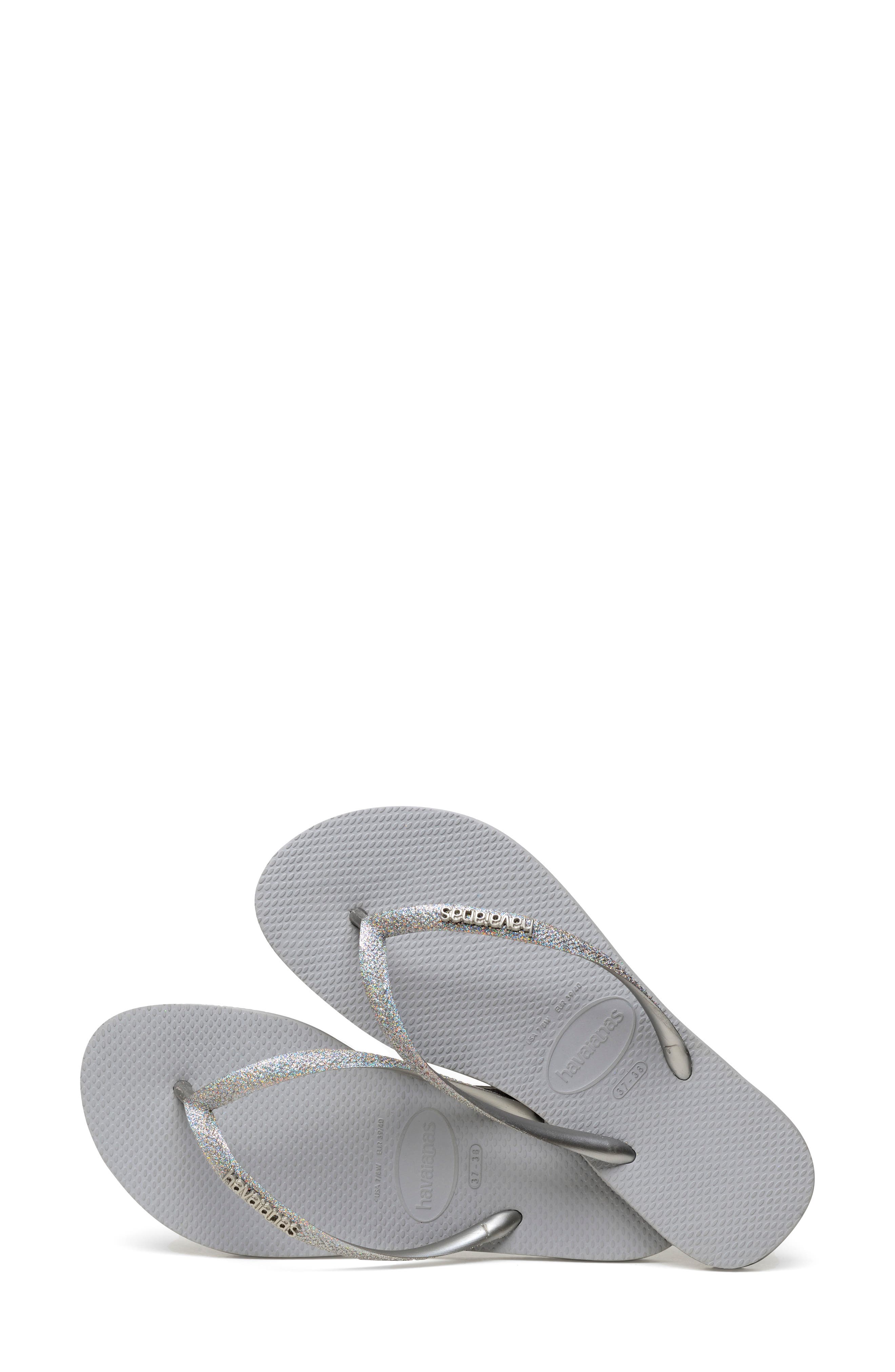 Slim Glitter Flip Flop, Alternate, color, ICE GREY/ GREY