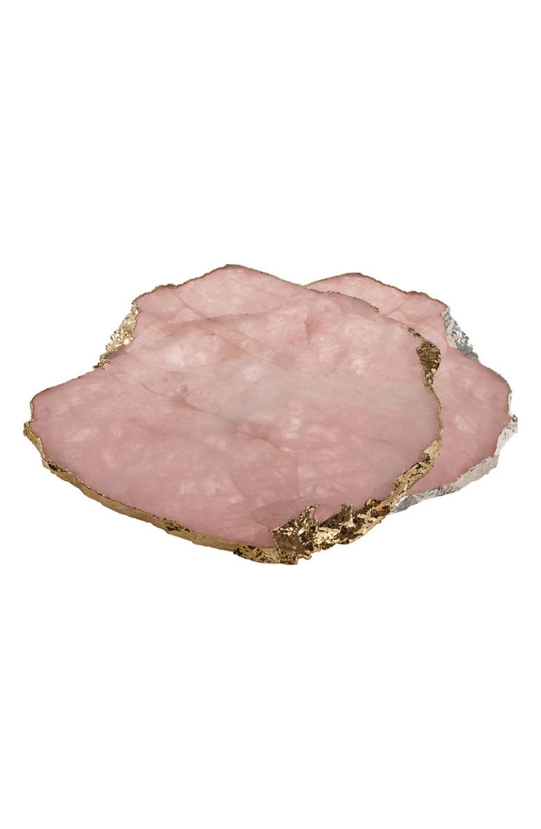 ANNA New York Kiva Large Stone Platter, Alternate, color, Rose Quartz