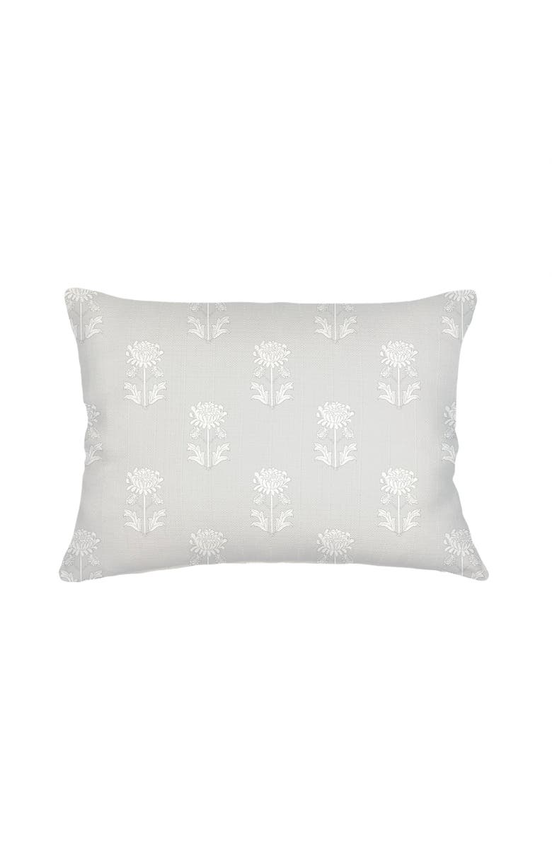 Anaya Vintage Block Print Linen Dutch Euro Pillow with Down Insert, Main, color, Grey