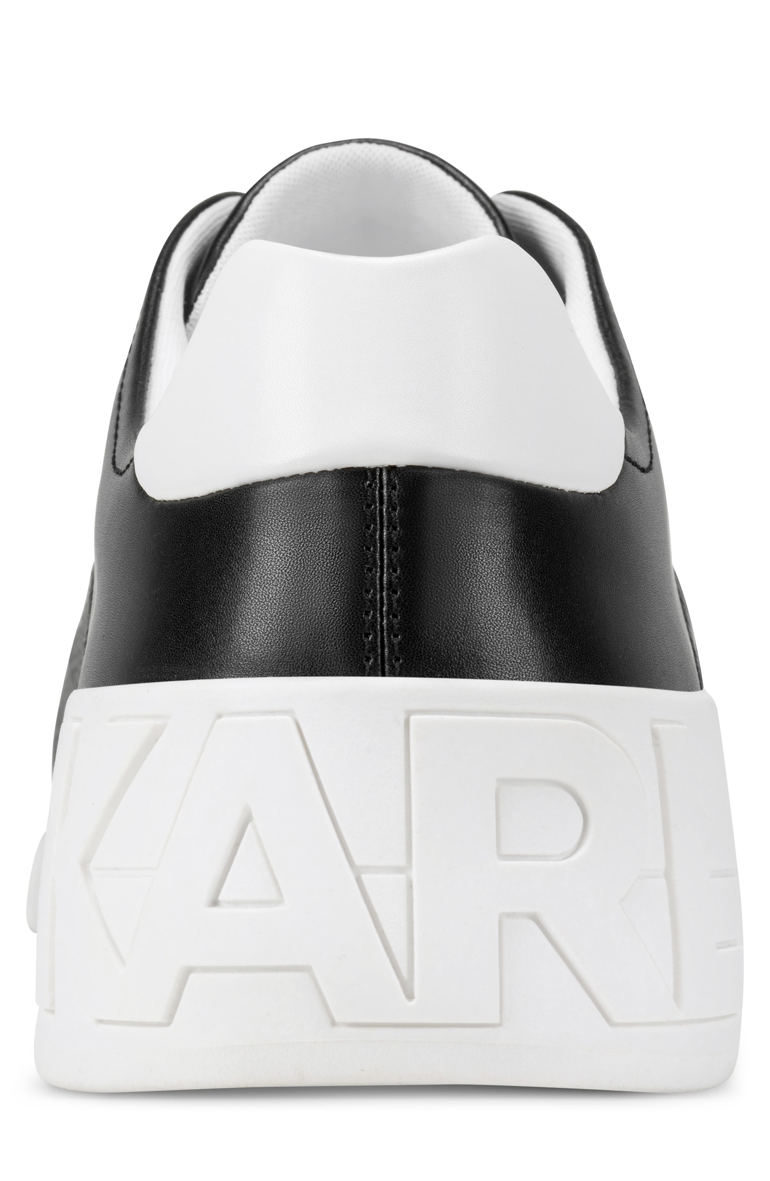 KARL LAGERFELD PARIS Paneled Court Sneaker, Alternate, color, Black