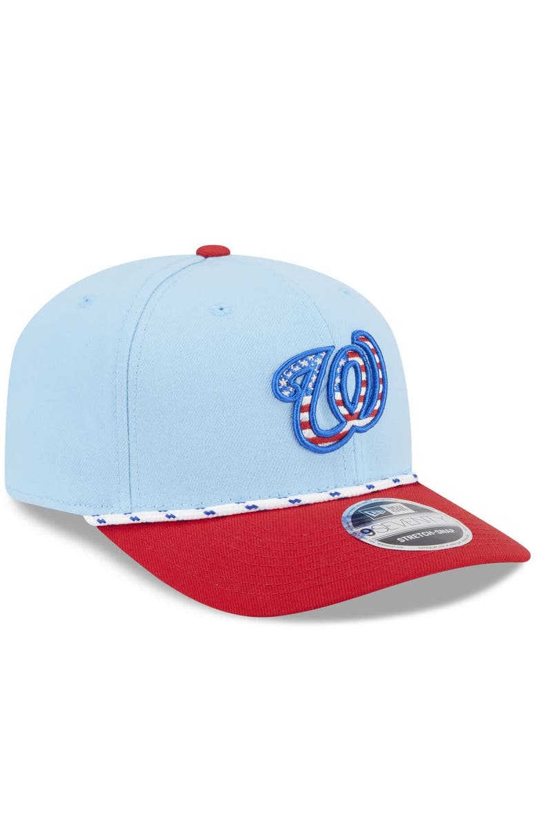 New Era Men's New Era Light Blue/Red Washington Nationals 2025 Fourth of July 9SEVENTY Adjustable Hat, Alternate, color, 