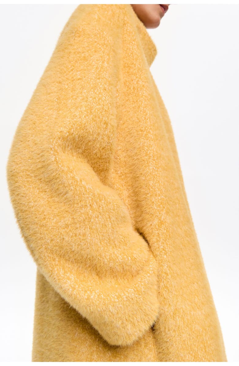 Bimba y Lola Structured Fur Coat, Alternate, color, Yellow