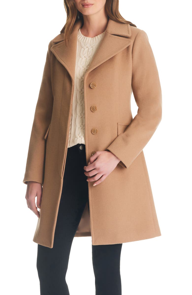 Kate Spade New York belted wool blend coat, Alternate, color,
