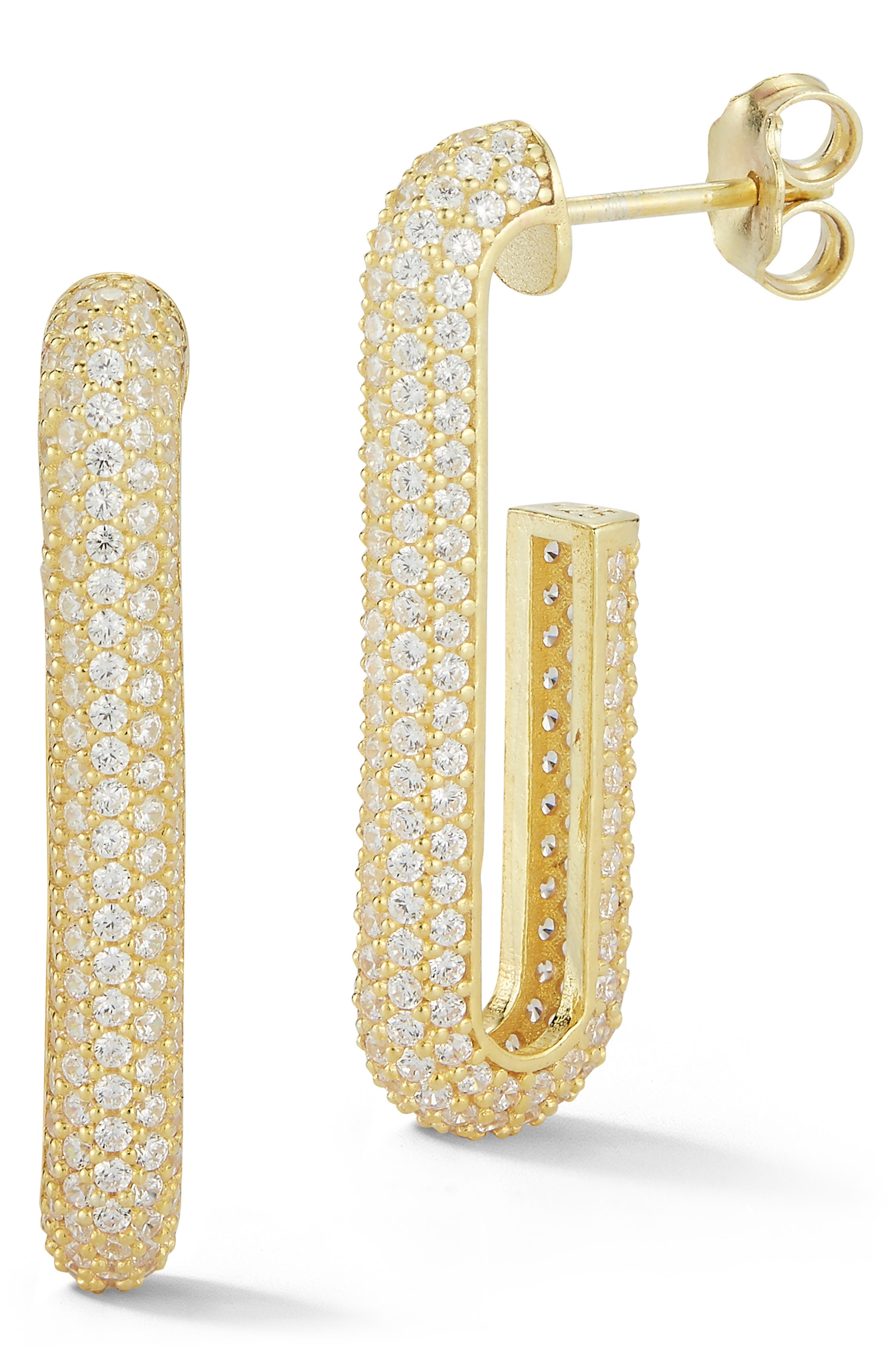 Pavé J Hoop Earrings
