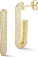 SPHERA MILANO Pavé J Hoop Earrings