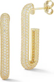 SPHERA MILANO Pavé J Hoop Earrings