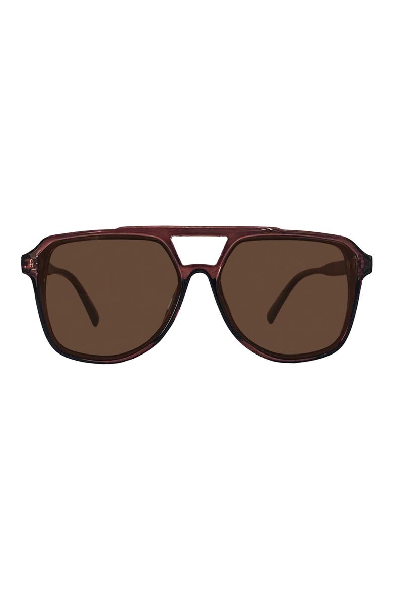 Lagos 58m Polarized Aviator Sunglasses, Main, color, MAROON/ MAROON