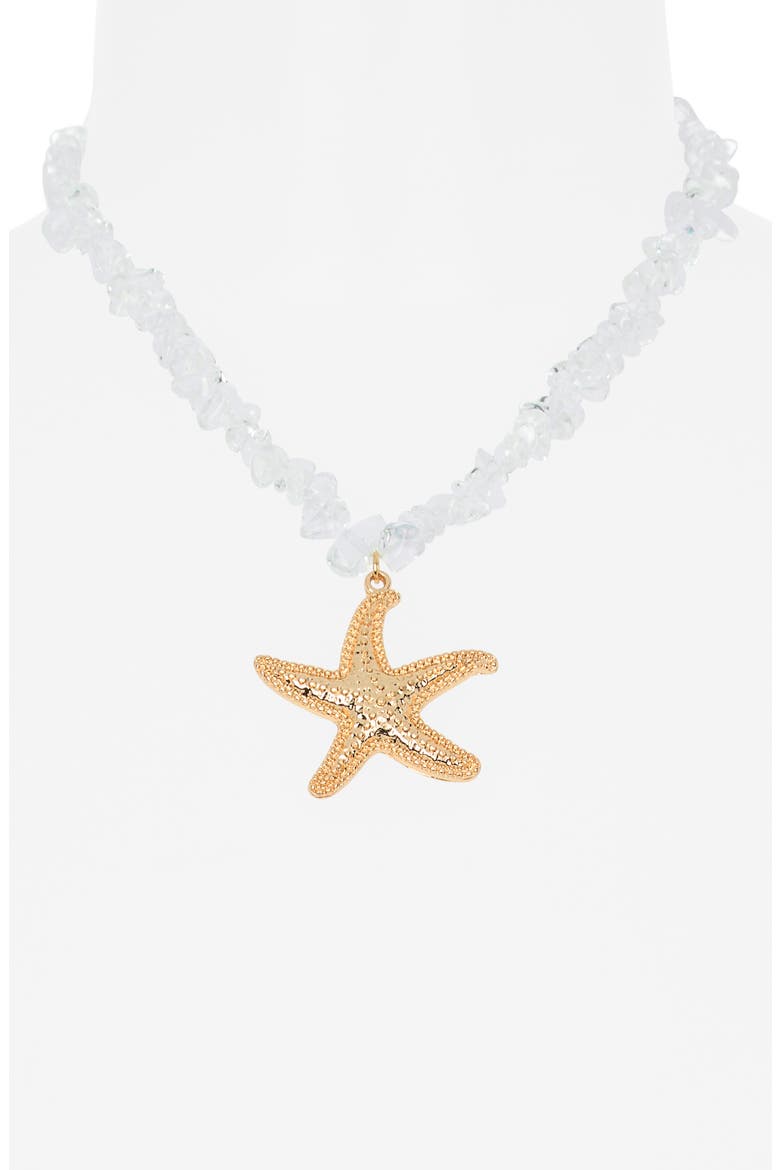Starfish Pendant Necklace, Alternate, color, GOLD