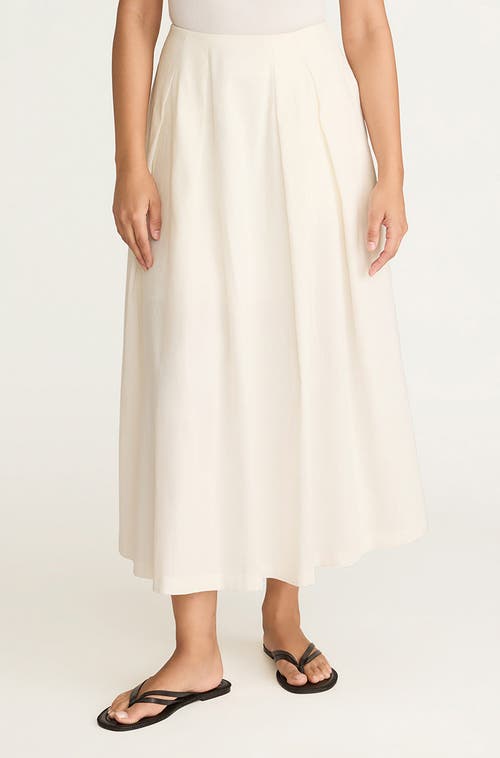 Rebecca Taylor Linen Cotton Ottoman Skirt In Off White