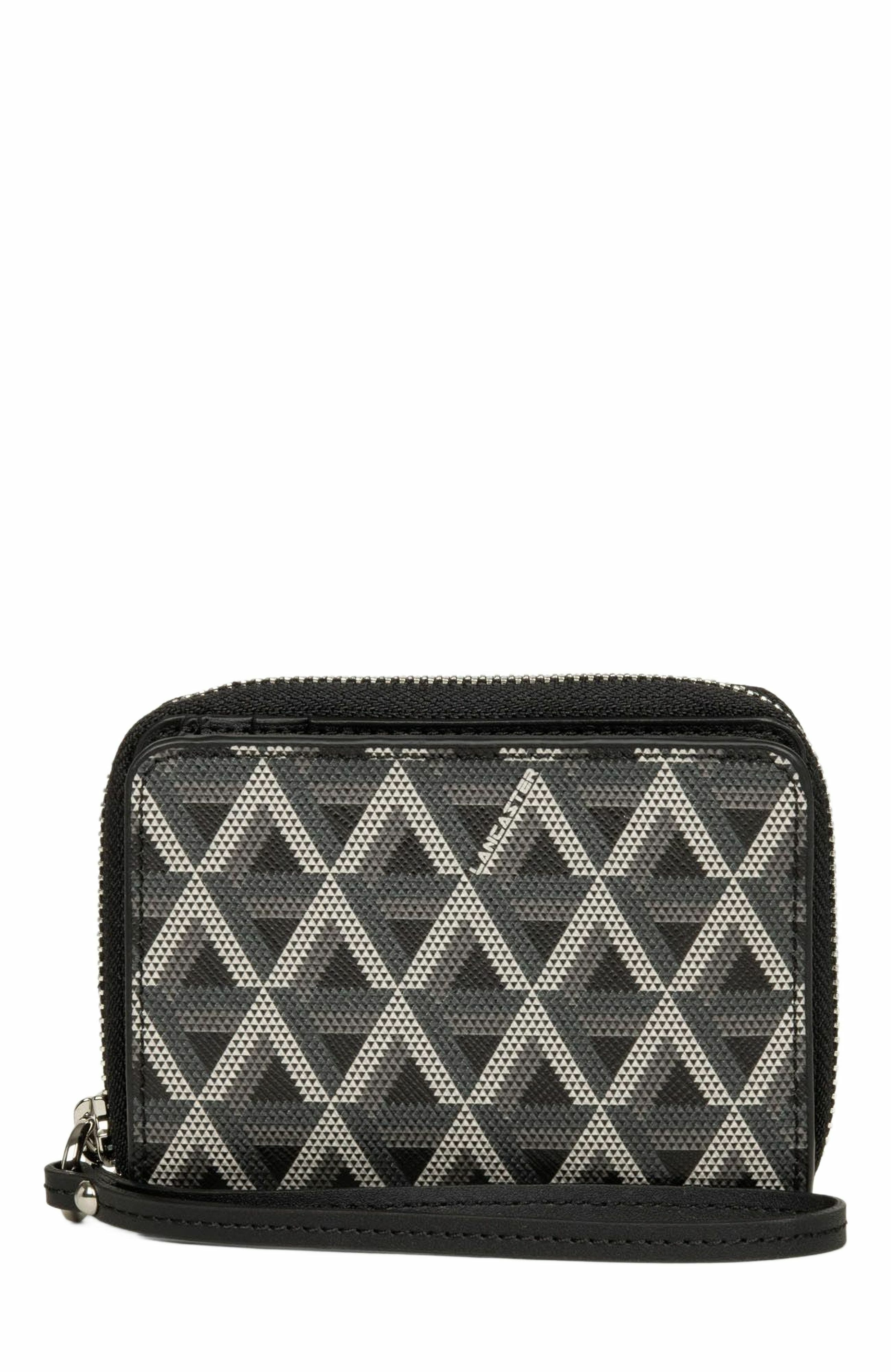 Lancaster Back-to-Back Zipped Wallet Ikon, Main, color, Noir