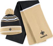 WEAR by Erin Andrews Women's WEAR by Erin Andrews Black New Orleans Saints Colorblock Cuffed Knit Hat with Pom and Scarf Set