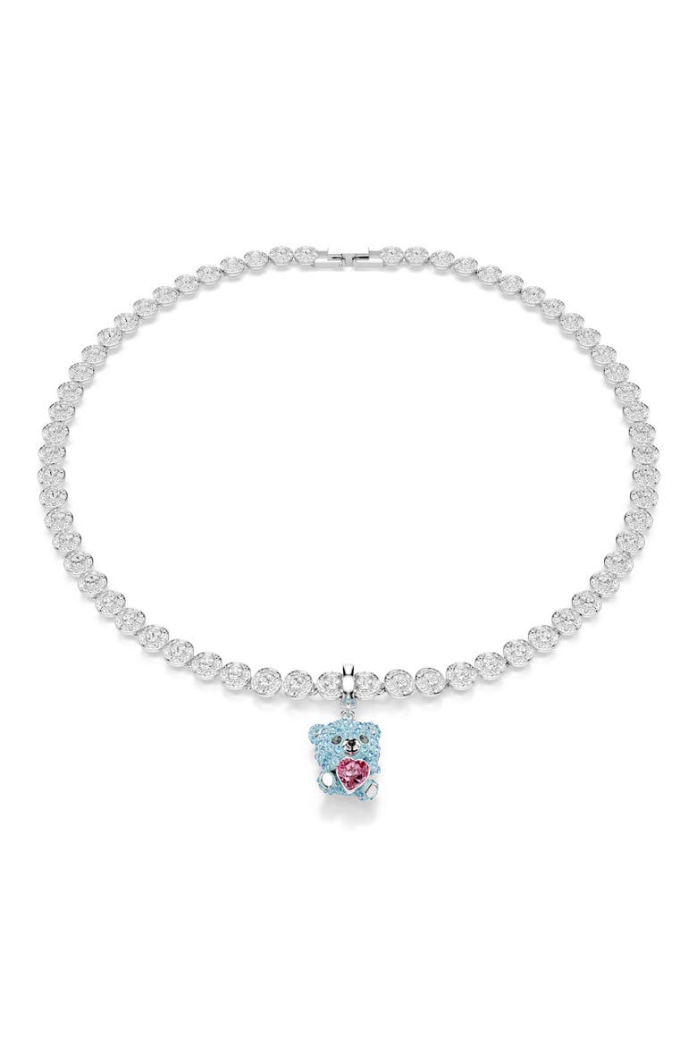 Idyllia Crystal Teddy Bear Charm, Alternate, color, BLUE