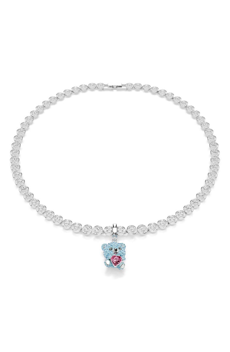 Swarovski Idyllia Crystal Teddy Bear Charm, Alternate, color, Blue