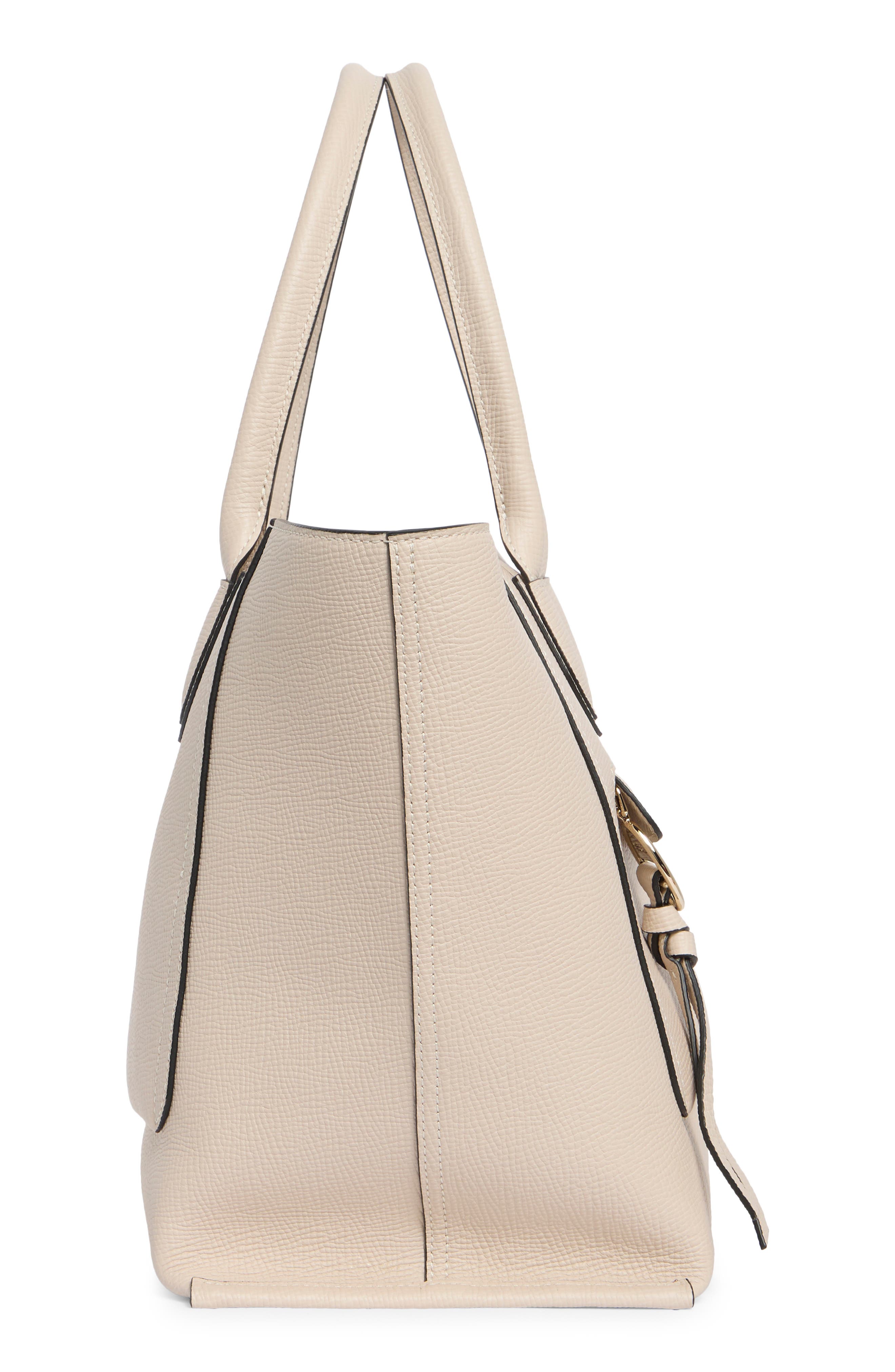 Longchamp Large Mailbox Leather Top Handle Bag, Alternate, color, Chalk