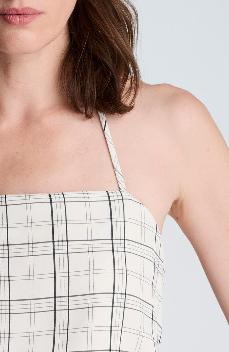 Kenneth Cole Windowpane Plaid Halter Neck Top, Alternate, color, 