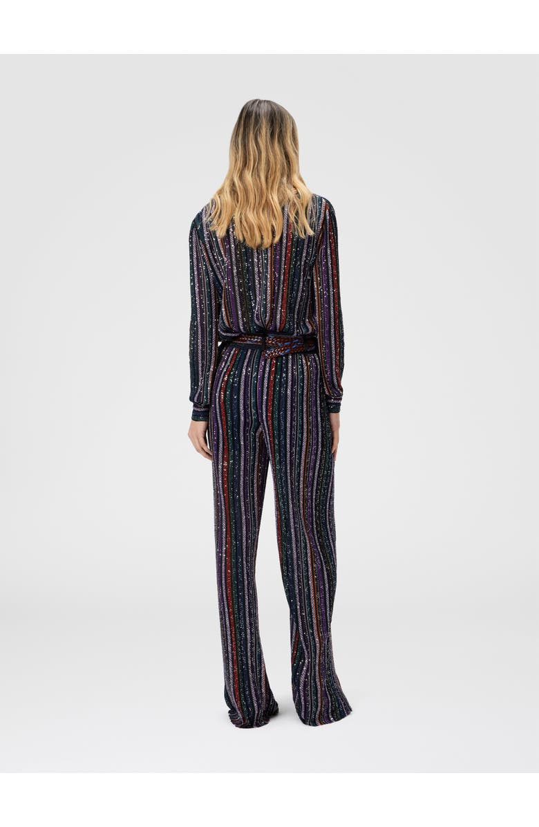Missoni Long Pants In Herringbone Stripe Knit, Alternate, color, Multicoloured Black