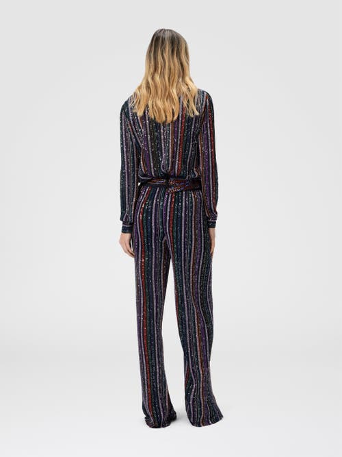 Missoni Herringbone-striped Sequin-embellished Trousers In Multi