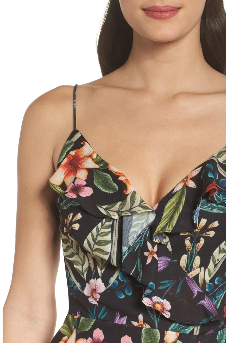 Gardenia Ruffle Dress, Alternate, color, PRINT DARK