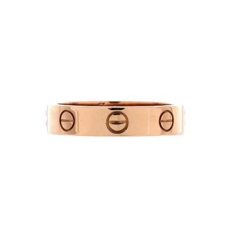 Love Wedding Band 1 Diamond Ring 18K Rose Gold with Diamond
