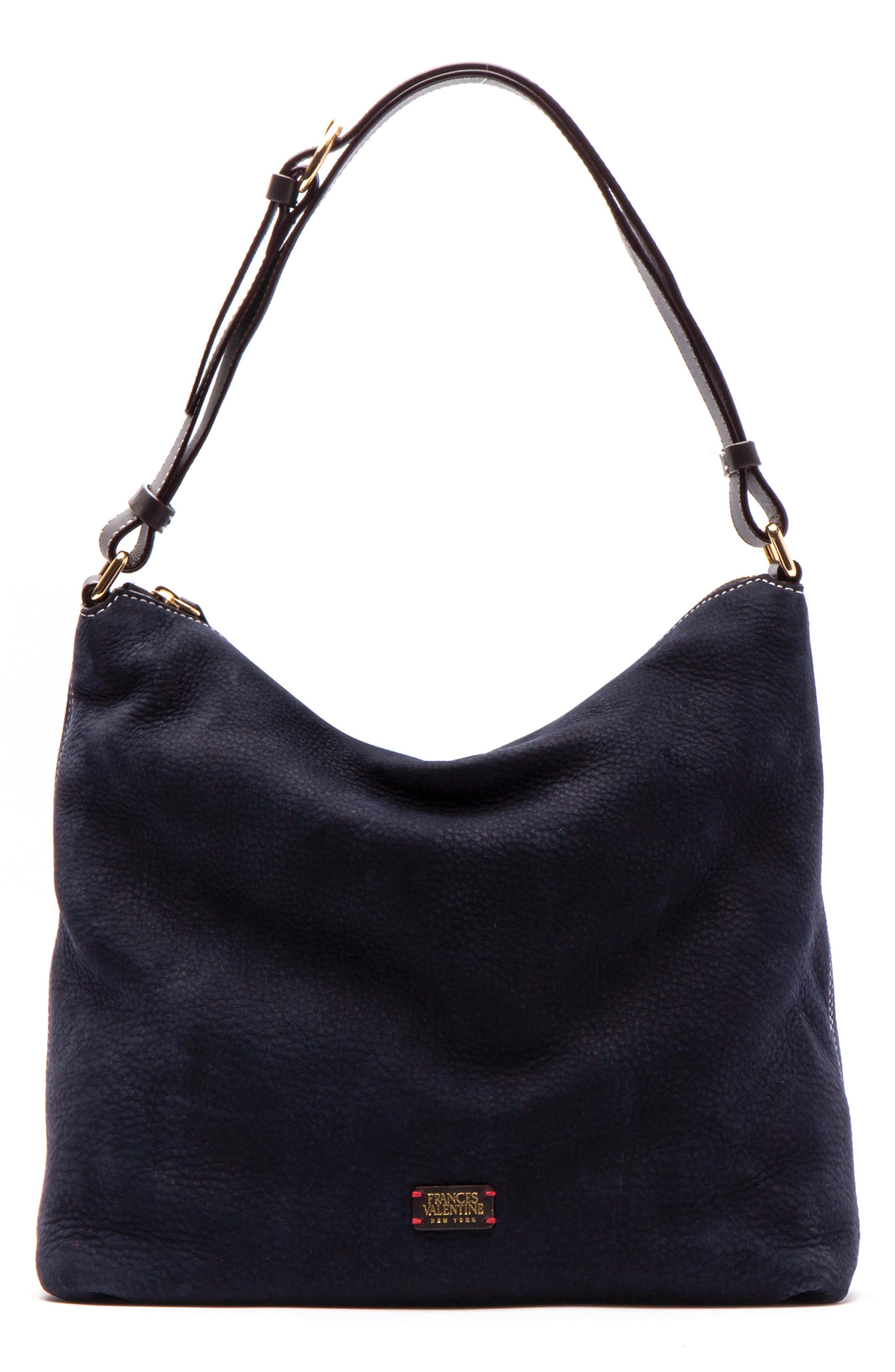 Leather Tote, Main, color, NAVY/ CHOCOLATE