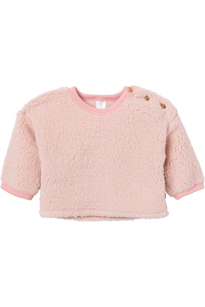 Microfleece Drop Shoulder Top & Pant Set, Alternate, color, Light Pink