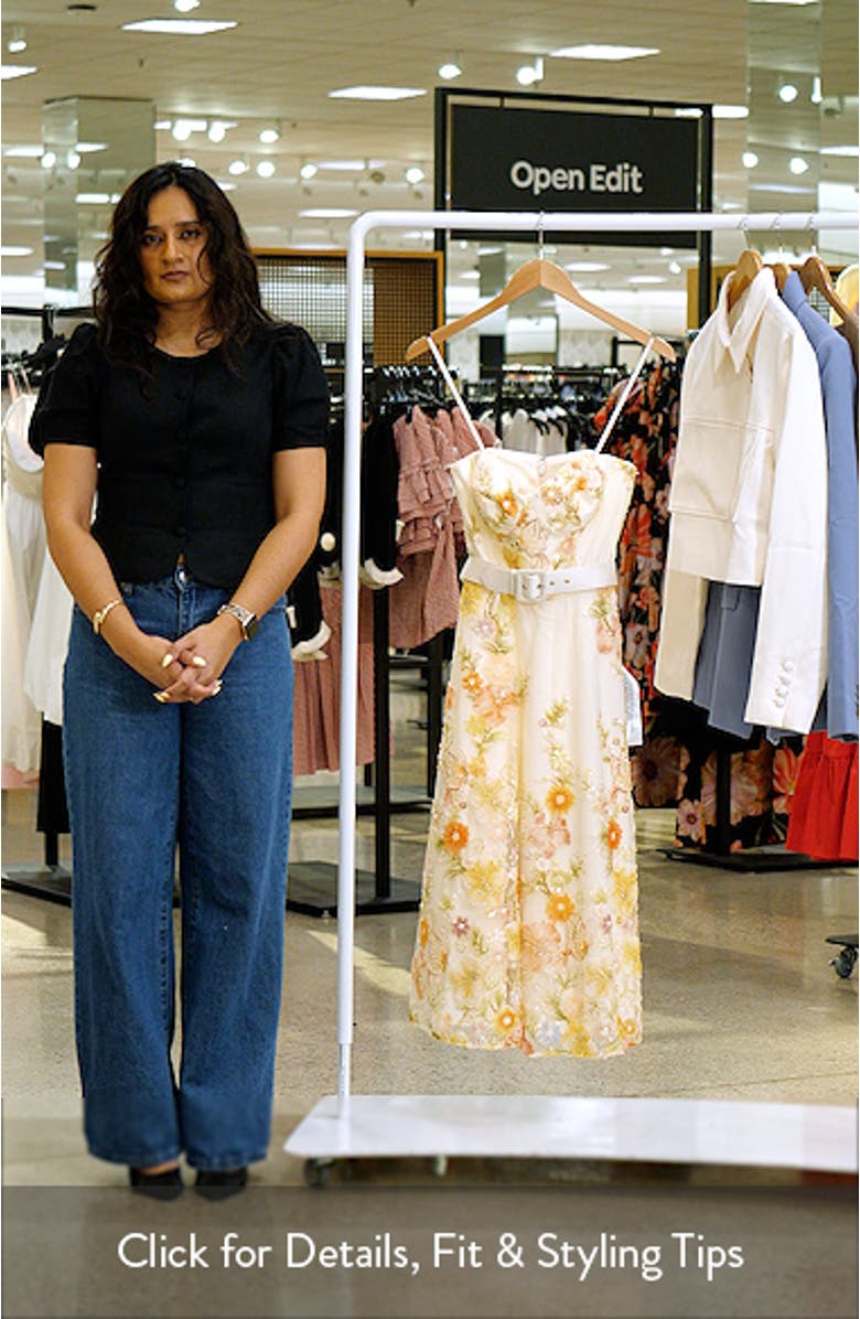 Mabel Strapless Floral Party Dress, sales video thumbnail