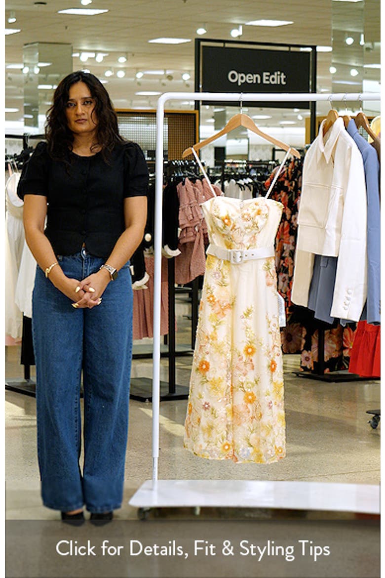 Mabel Strapless Floral Party Dress video