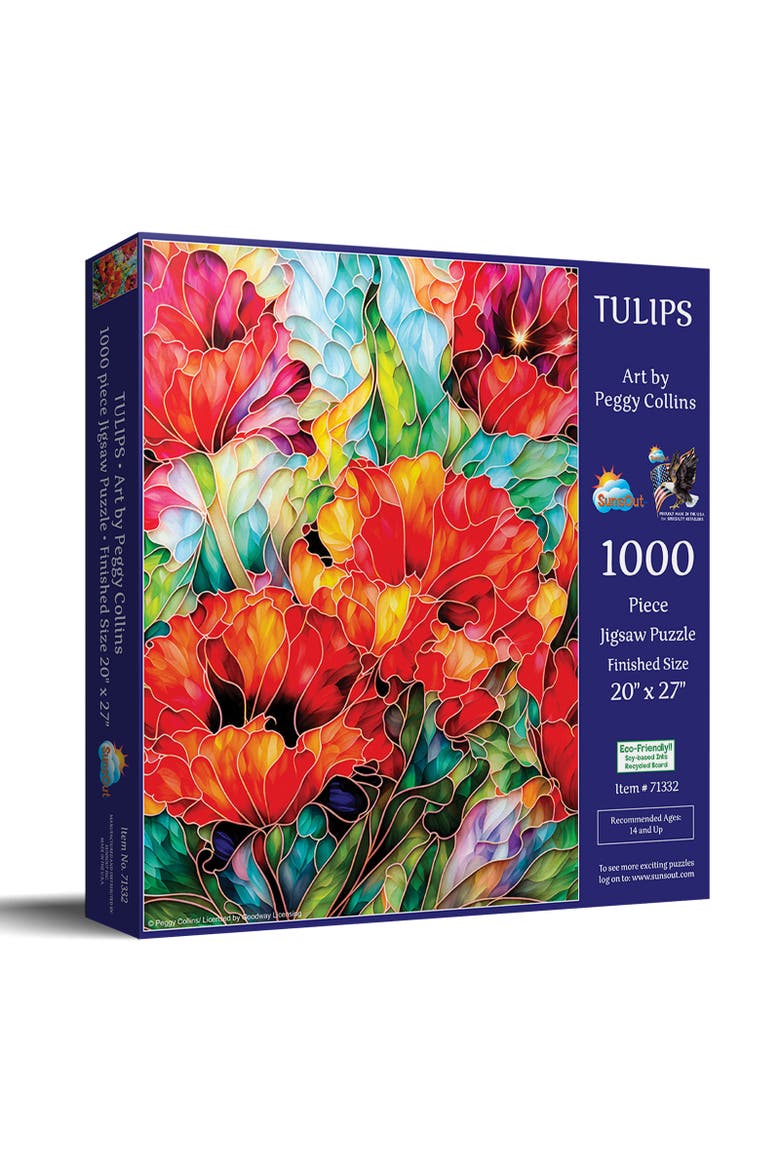Tulips 1000 piece Jigsaw Puzzle for Adults, Main, color, Multicolor