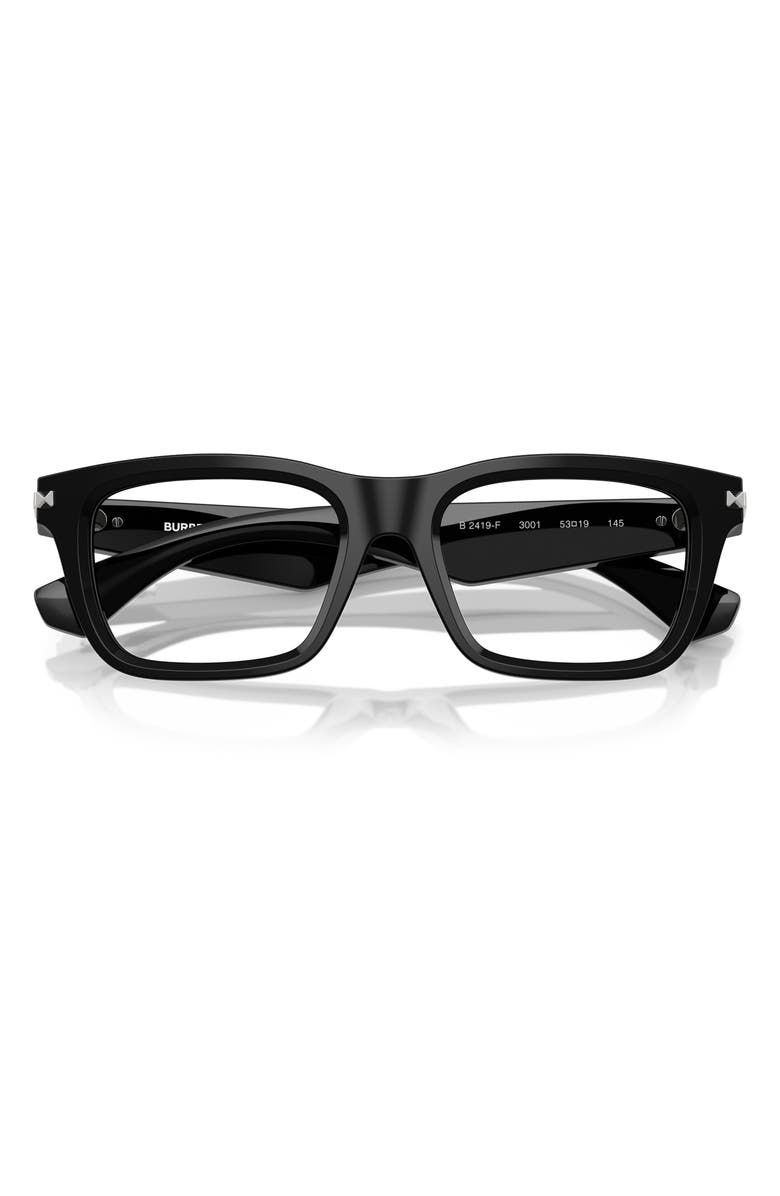 Burberry 53mm Rectangular Optical Glasses, Alternate, color, Black / Demo Lens