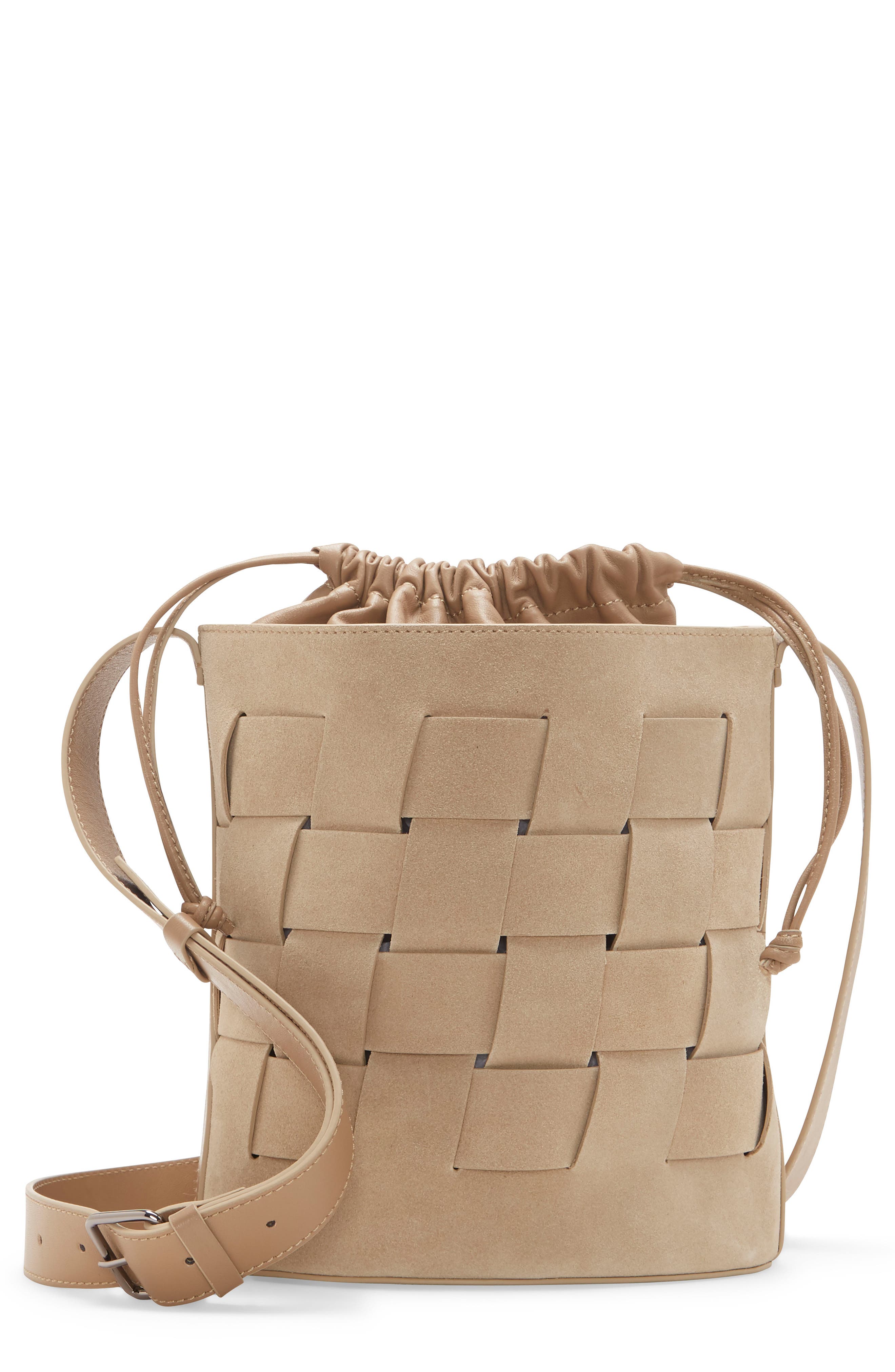 Josy Woven Leather Crossbody Bag, Main, color, SAHARA SAND